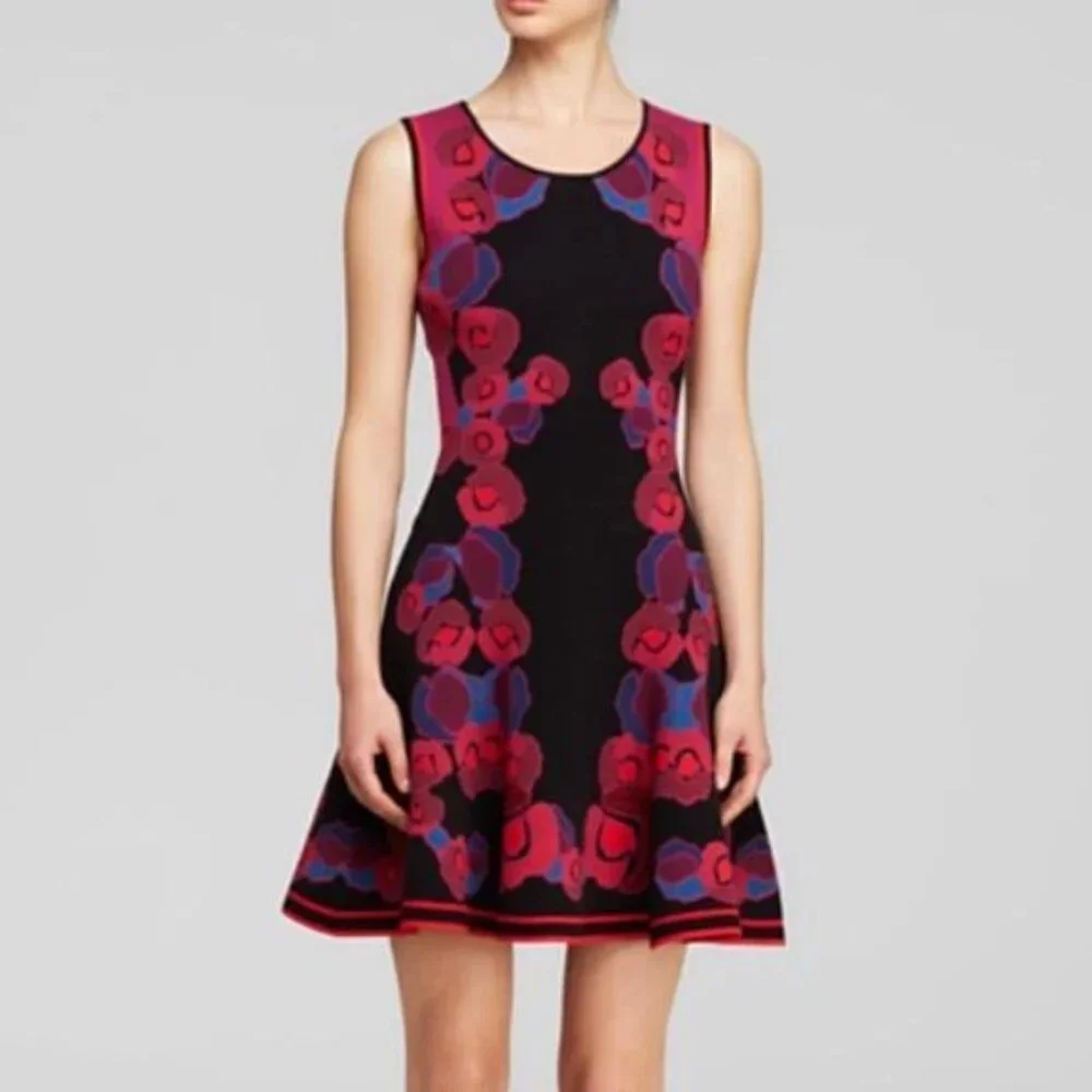 DIANE von FURSTENBERG DVF Dress Rose Jacquard Flare Dress - Picture 4 of 13